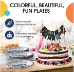 Party Solids Blue Happy Birthday Plates Paper Plates Disposable Heavy Duty 200 Pcs - 100-7 & 100-9 Disposable Plates for Party Heavy Duty 350 GSM for Birthday Supplies - Image 5