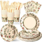 Roshtia Floral Party Supplies Set for 50 Guests - Watercolor Flowers Paper Plates & Napkins, Disposable Dinnerware for Women & Girls Birthday, Vintage Tea Party & Baby Shower Tableware - Image 7