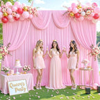 30ft x 10ft Pink Backdrop Curtain for Parties Light Pink Wrinkle Free Backdrop Drapes Panels for Baby Shower Wedding Birthday Photo Gender Reveal Photography Polyester Fabric Background Decoration - Image 2