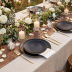 EjonirInjonir 350pcs Premium Black Plastic Plates For Party Heavy Duty - Image 2