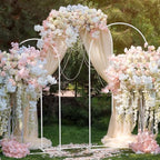 Gold Metal Arch Backdrop Set of 2 (7.3FT/6FT), Balloon Arch Stand for Wedding Ceremony, Baby Shower, Outdoor Indoor Birthday Party, Graduation Decoration, White (Beige(Set 6)) - Image 7
