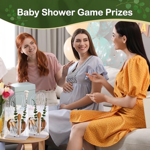 55Pcs Baby Shower Prizes for Game Winners 6 Sets Charcuterie Board with Spoons Butter Spreaders Forks Plaid Towel Thanks Card and Gift Bags for Bridal Shower Favors Party (Heart Shaped) - Image 6