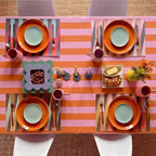 Tudomro Striped Tablecloth, Rectangle, Coral, Apricot, 52'' X 70'' - Image 6