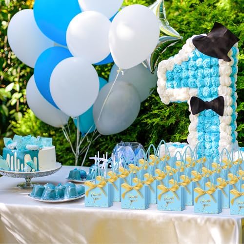 Jetec 45 Pcs Mini Thank You Gift Bag with Handle, Sky Blue/gold - Image 6