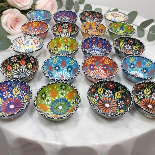 Wedding Favors for Guests Bulk,Bridal Shower Favors for Guest,Set of Ceramic Bowls in Gold Box, Baby Shower Favors Bulk, Mexico Wedding Favors, Mexican Style Gift (Multi Color, Set of 20) - Image 3