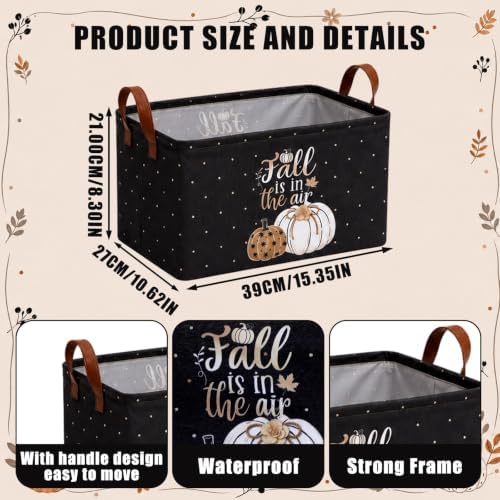 CHENGU 6 Pack Fall Storage Bins Collapsible Retro Autumn Pumpkin Baskets - Image 3