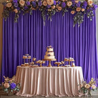 16x10FT Dark Purple Backdrop Curtains for Wedding Parties, Wrinkle Free Polyester Photography Backdrop Drapes for Baby Shower Birthday Parties Stage Background Stand Decorations 4x10ft,4 Panels - Image 4