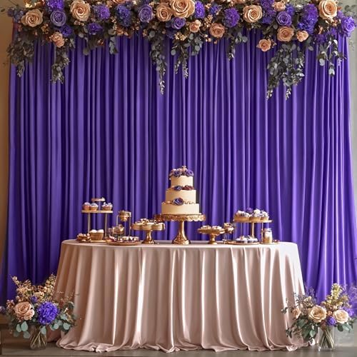 40x10FT Dark Purple Backdrop Curtains for Wedding Parties, Wrinkle Free Polyester Photography Backdrop Drapes for Baby Shower Birthday Parties Stage Background Stand Decorations 4x10ft,10 Panels - Image 4