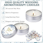 MTLEE 50 Pcs Blue Floral Wedding Candles Gift Favors for Guests 1 Oz - Image 7