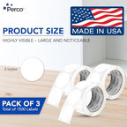 Perco White Perforated Round Circle Dot Sticker 2-Inch Labels — 3 Rolls, 1,500 Stickers - Printable Labels for Logos, Pricing, Barcodes & Product Info - Made in USA - Image 2