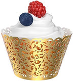 Gospire 50pcs Pearl Lace Filigree Paper Cupcake Wraps, Bright Gold, for Wedding, Christening, Anniversary, Engagement, Birthday, Baby Shower, Halloween, Christmas - Image 3