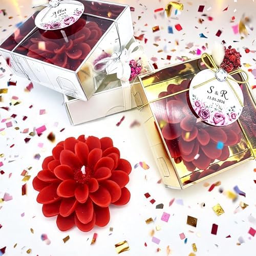 Giftsupstore Wedding Favor Guest Bulk – 50 Set of Scented Lotus Shaped Candle Party Favors – Custom Baby Shower Gifts, Bridal Shower & Personalized Bachelorette Party Favors for Adults - White - Image 6