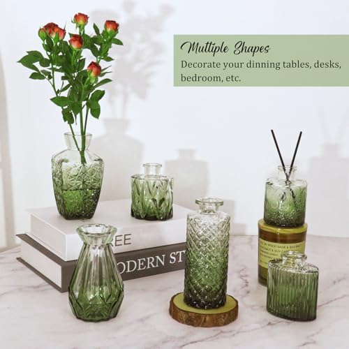 Set of 36 Glass Bud Vases Small Flower Vases for Centerpieces(Green) - Image 5