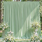 10ft x 7ft Sage Green Backdrop Curtain for Wedding Baby Shower Wrinkle Free Backdrop Drapes Panels for Parties Bridal Shower Birthday Photo Photography Polyester Fabric Background Decoration by Suppromo