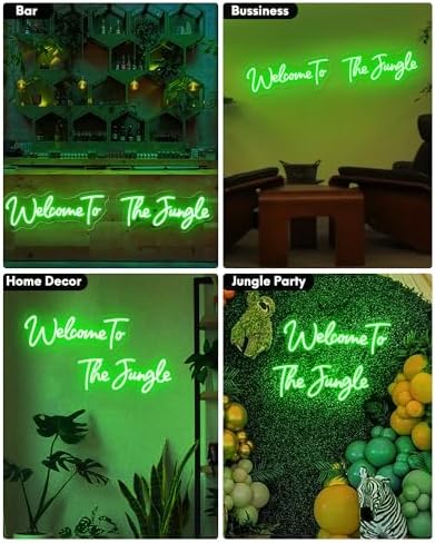 30x6 Inch Large Welcome to The Jungle Neon Sign With Timing Remote, Green Theme LED Sign for Home Office Decor, Jungle Light for Wall Decorations, Plant Shop - Image 6