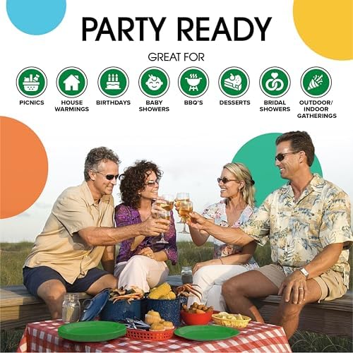 Party Solids Exquisite Emerald Green Paper Plates Disposable Heavy Duty 200 Pcs - 100-7" & 100-9" Emerald Green Disposable Plates for Party Heavy Duty 350 GSM for Birthday Supplies - Image 6
