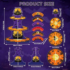 3 Tier Halloween Cupcake Stand with 12Pcs Cake Wrappers,12Pcs Cake Toppers - Image 6