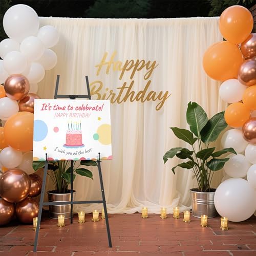 Black Easel Stand for Sign, 4-Tier Display Easel with Adjustable Chain - Image 4