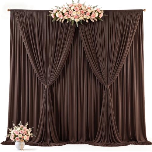 10ft x 10ft Brown Backdrop Curtains, Brown Drapes for Backdrop Fabric - Image 7