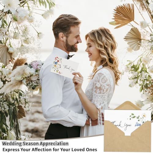 600 PCS Floral Thank You Cards with Envelopes and Stickers, 4 x 6 Inch - Image 6