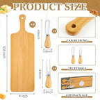 Ziliny 4 Sets Baby Shower Game Prizes Cheese Board Gift Sets, Bamboo Color - Image 2