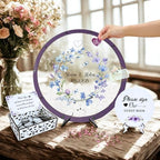 Wedding Guest Book Alternative Drop Box Frame with Floral Heart Tokens - Image 2