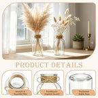 Glass Flower Vase,12 PCS Farmhouse Mason Jar for Centerpiece - Image 3