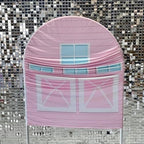 Pink Barn Door Arch Backdrop Cover for Cows Farm Birthday Party Arched Background Stand Stretchy Fabric Covers Baby Shower Cake Banquets Parties Decorations 4x7FT - Image 5