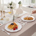 WDF 360 Pieces Silver Plastic Silverware- Disposable Flatware - Heavyweight Plastic Cutlery- Includes 120 Forks, 120 Spoons, 120 Knives for Christmas - Image 2