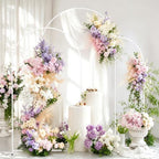 EMART 8/7.2/6.6Ft White Arch Backdrop Stand Set 3 for Wedding Party Balloon Wedding Arch with 12 Ground Nails&6 Water Bags, Arched Backdrop Stand for Birthday, Baby Shower, Graduation, Festival Decor - Image 6