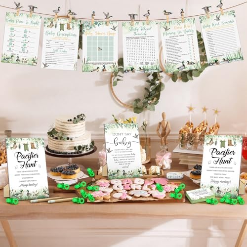476 Pcs Mallard Duck Baby Shower Games, 9 Style Baby Shower Activities - Image 5