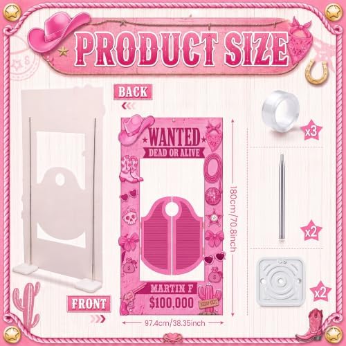 Funrous 6 ft Pink Cowgirl Cardboard Stand-up Party Decor, 1 Pcs - Image 2