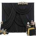 20ft x 15ft Black Wrinkle Free Backdrop Curtains for Wedding Party Backdrops Curtain Drapes Fabric Decorations Photo Back Drop Cloth for Baby Shower Photography Stage Reception by Tao-GePartyDecorations