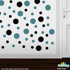Black/Turquoise Vinyl Wall Stickers - 2 & 4 inch Circles (150 Decals) - Image 2