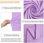 FANPROMS Wedding Arch Cover Set of 3 Lavender Arch Spandex Covers Baby Shower Chiara Arch Backdrop Stand Cover Round Top Stretchy Backdrop 5FT 6FT 7FT Arched Stand Covers for Parties Ornament - Image 3
