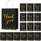 PerKoop 60 Pack Thank You Paper Gift Bags, Classic, Black by PerKoop