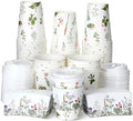 Vesici 60pcs 14oz Wildflower Botanical Coffee Cups with Lids and Sleeves Cute Toilet Floral Herb Disposable Coffee Cups Cocoa to Go Paper Cup for Summer Birthday Wedding Bridal Shower Party Supplies by Vesici