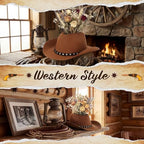 6PCS 7.4in Cowboy Hat Vase Western Table Centerpieces, Star Belt, Brown - Image 6