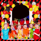6.6 x 3.3 Ft Cartoon Mouse Birthday Decorations Spandex Red Black Cartoon Arch Cover Double Sided Backdrop for Birthday Baby Shower(Frame and Balloons Not Included) (6.6 x 3.3 Ft Cartoon Mouse) - Image 5