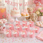 20 Set Fully Assembled Small Bubble Candles Elegant Baby Shower Favors Bulk Set with Decorative Ribbons Thank You Cards for Baby Shower Guest Gifts (20, Pink Bear) - Image 5