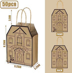 Colarr 50 Pcs House Shaped Gift Bag Real Estate Agent Supplies, Brown - Image 4