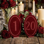 Yookeer 20 Pcs Wedding Table Numbers, Velvet Stand, Burgundy, 1-20 by Yookeer