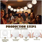 Treela 90Pack White Chinese Paper Lantern for Wedding Party Decor, 8 Inch - Image 3