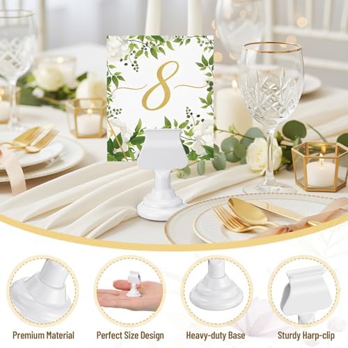 Kathfly 36 Pcs Table Number Holders Metal Place Card Clip,White - Image 3