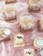 50 Piece Set Wooden Tealight Candle Holder, Baby Shower Party Favors, Party Favors for Guests, Return Gift for Guests,Girl Baby Gender Reveal.(Pink) - Image 2