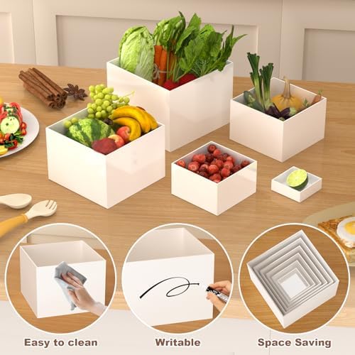 KOLIPI 6Pcs Buffet Risers, Food Risers for Buffet Table, White Acrylic Box - Image 5