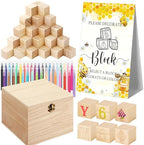 Marsui 136 Pcs Baby Shower Blocks to Decorate Game Kit, Bee by Marsui