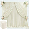 30x10ft Beige Backdrop Curtain for Wedding Parties Wrinkle Free Fabric Beige Drapes Backdrop Decoration for Baby Shower Birthday Photography Decoration 6 Panels, 5ft x 10ft by Gogoparti