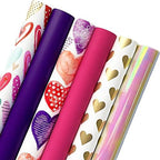 Jillson & Roberts All Occasion Love Wrapping Paper Roll Bundle - Purple, Magenta, Iridescent, White, Red & Gold ( 12.5 sq ft per roll, 75 Total Sq Ft) for Birthdays, Weddings, Valentine's Day, Graduations & Bridal Showers, 6 Pack by JILLSONROBERTS