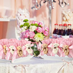 Shinylin 24 Pcs Bear Gift Bag Bulk for Baby Shower Guest Favor 5.3 x 7.1 Inches Candy Cute Plush Bear Drawstring Bag with Bow Thank You Acrylic Sign for Baby Boy Girl Party Decorations(Pink) - Image 5